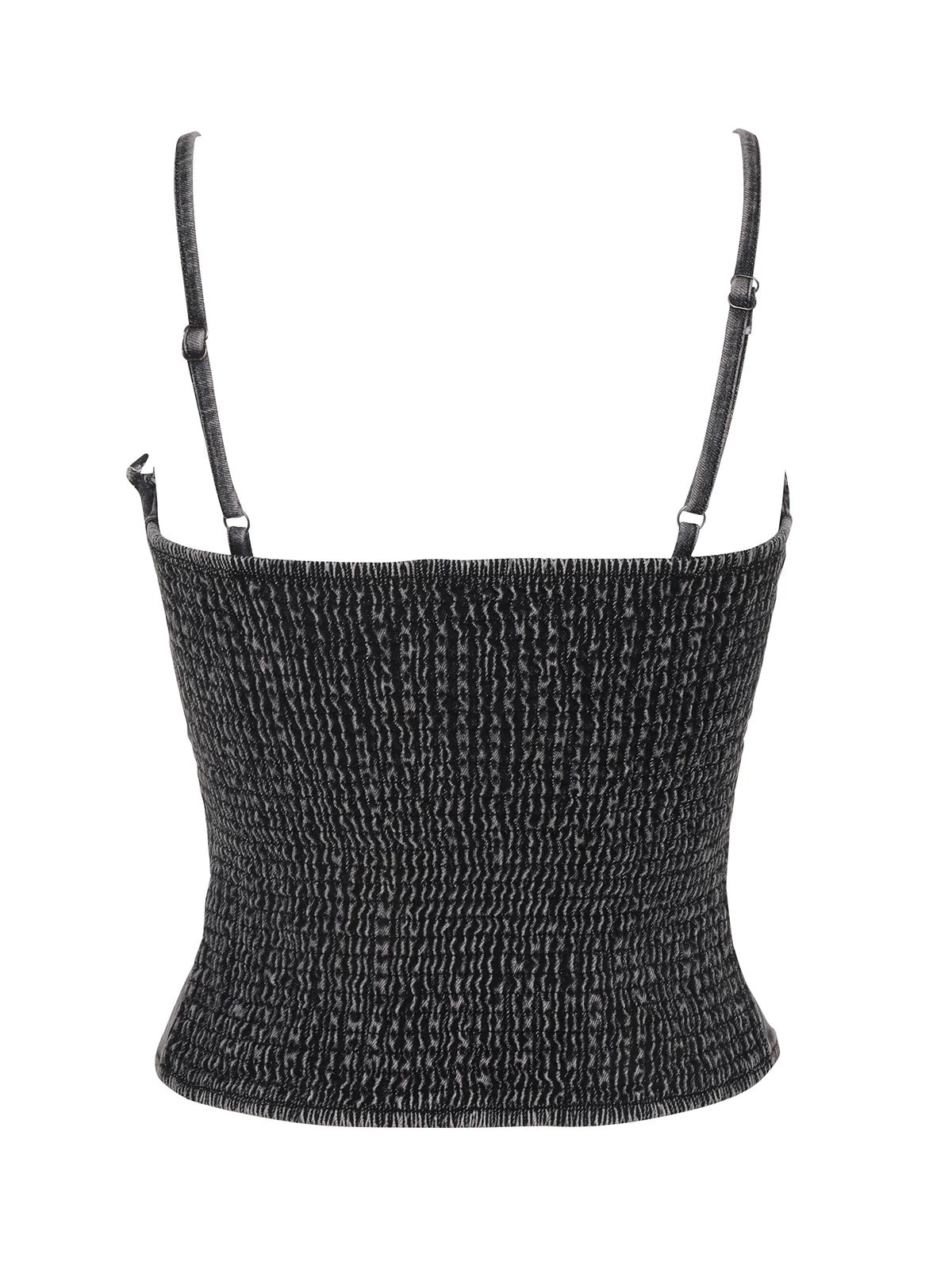 Edgy Denim Lace-Up Corset Top