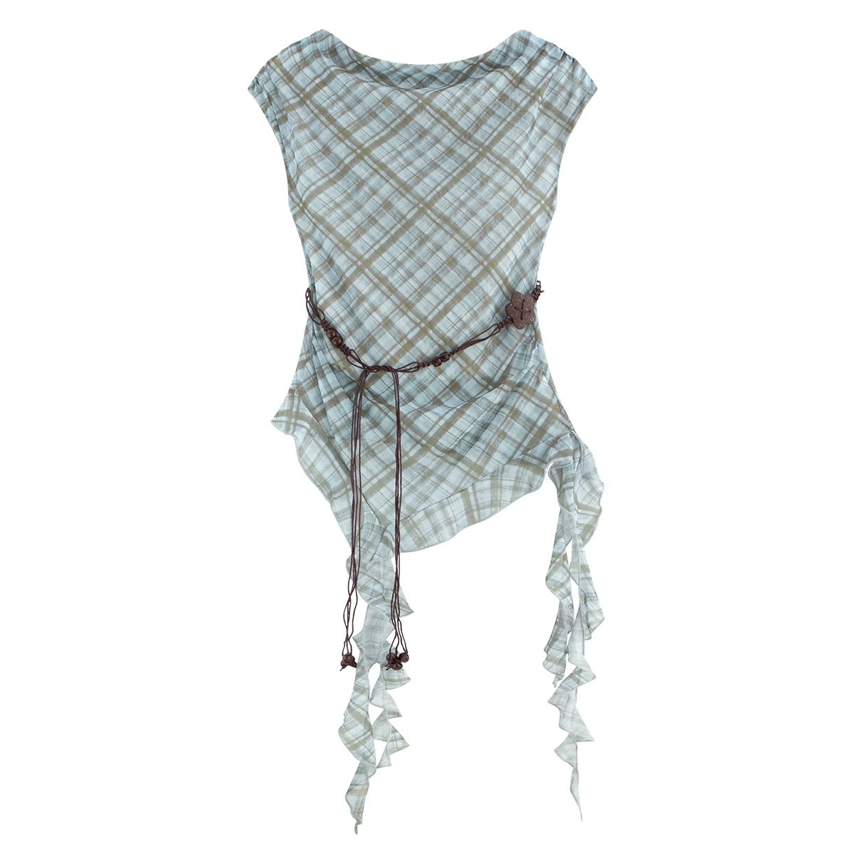Sleeveless Plaid Summer Top