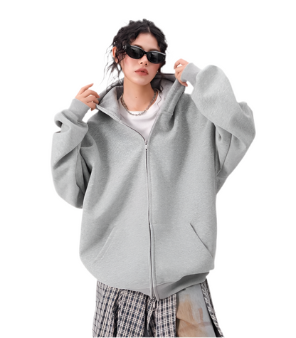 Women Cozy Zip-up Cardigan Style Hoodie