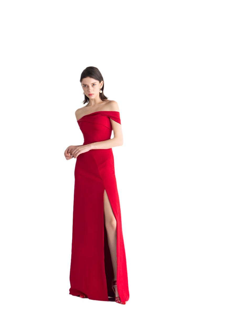 Sexy Off-Shoulder Slit Maxi Dress