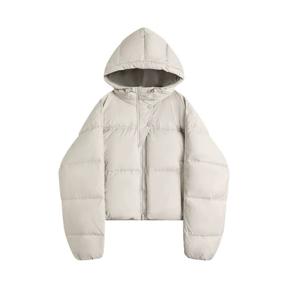 Cropped Hooded Puffer Winter Jacket
