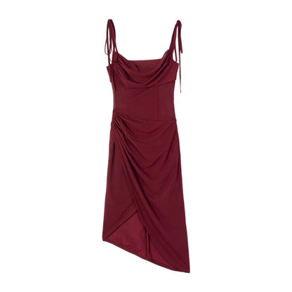 Ruched Bodycon Tie Strap Dress