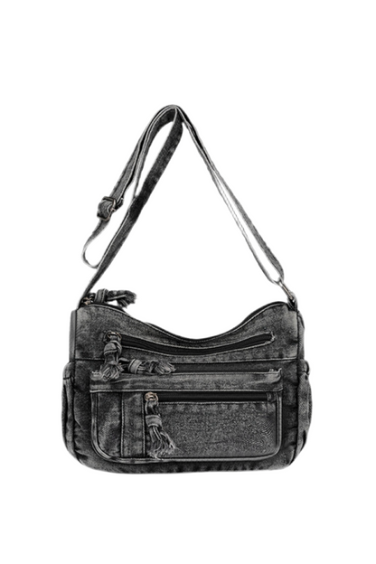 Adjustable Strap Denim Crossbody Bag