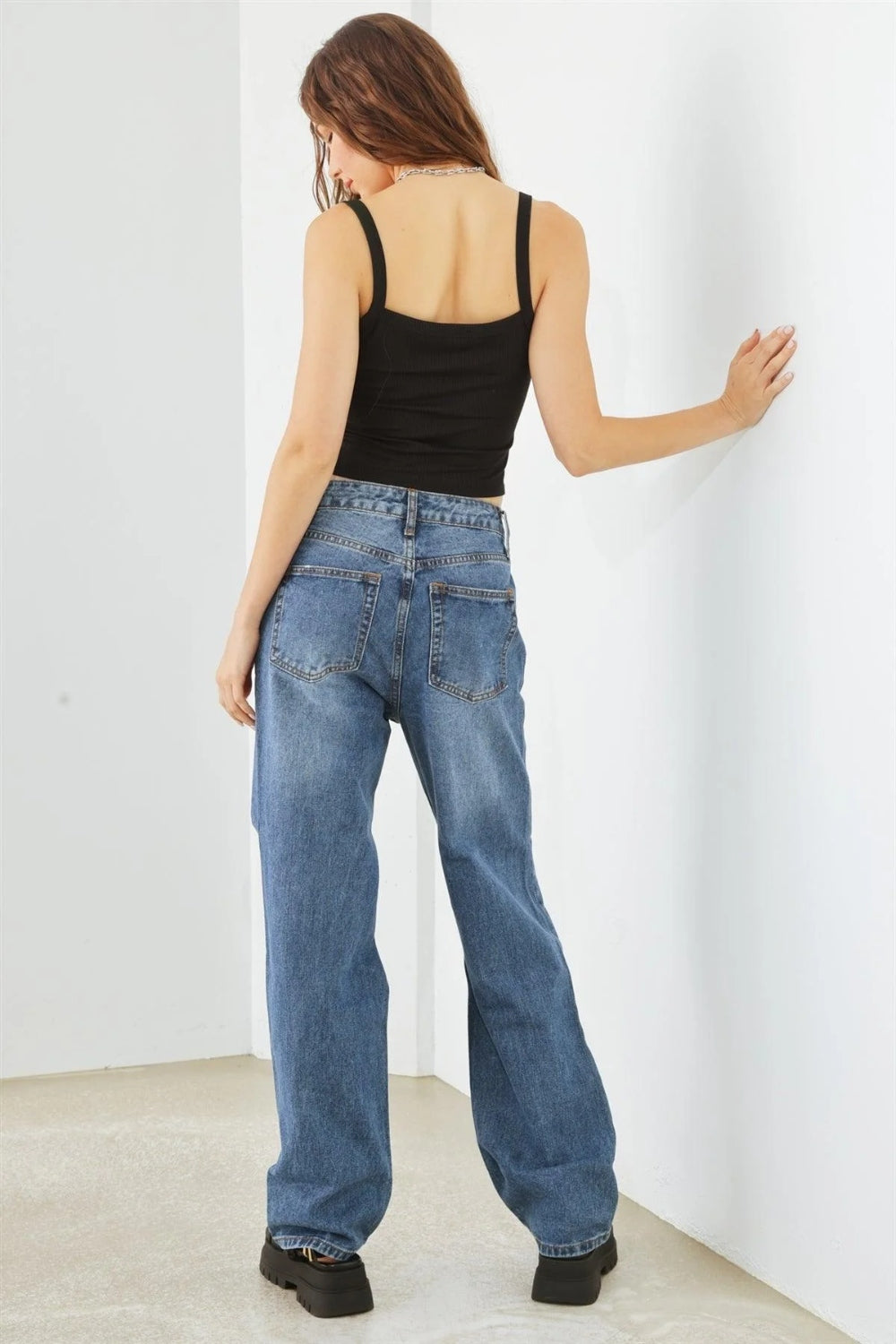 HAMMER COLLECTION Distressed High Waist Jeans - blue yonderz