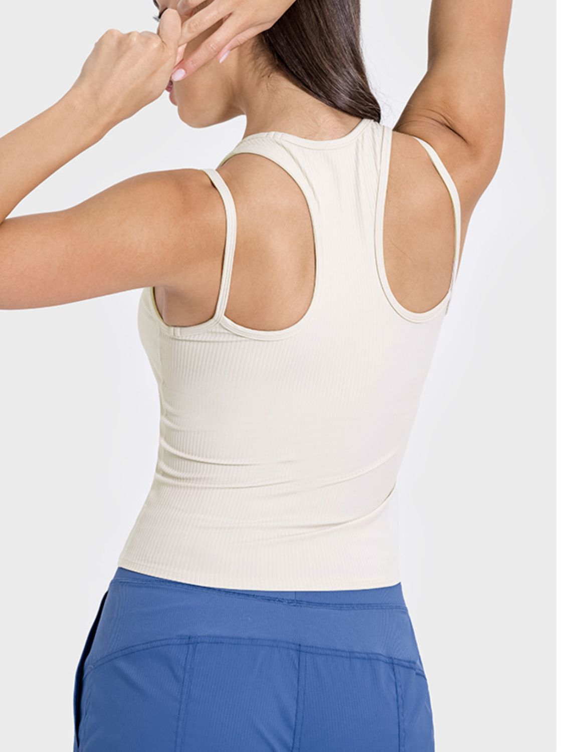 Cutout Round Neck Racerback Active Tank Trendsi