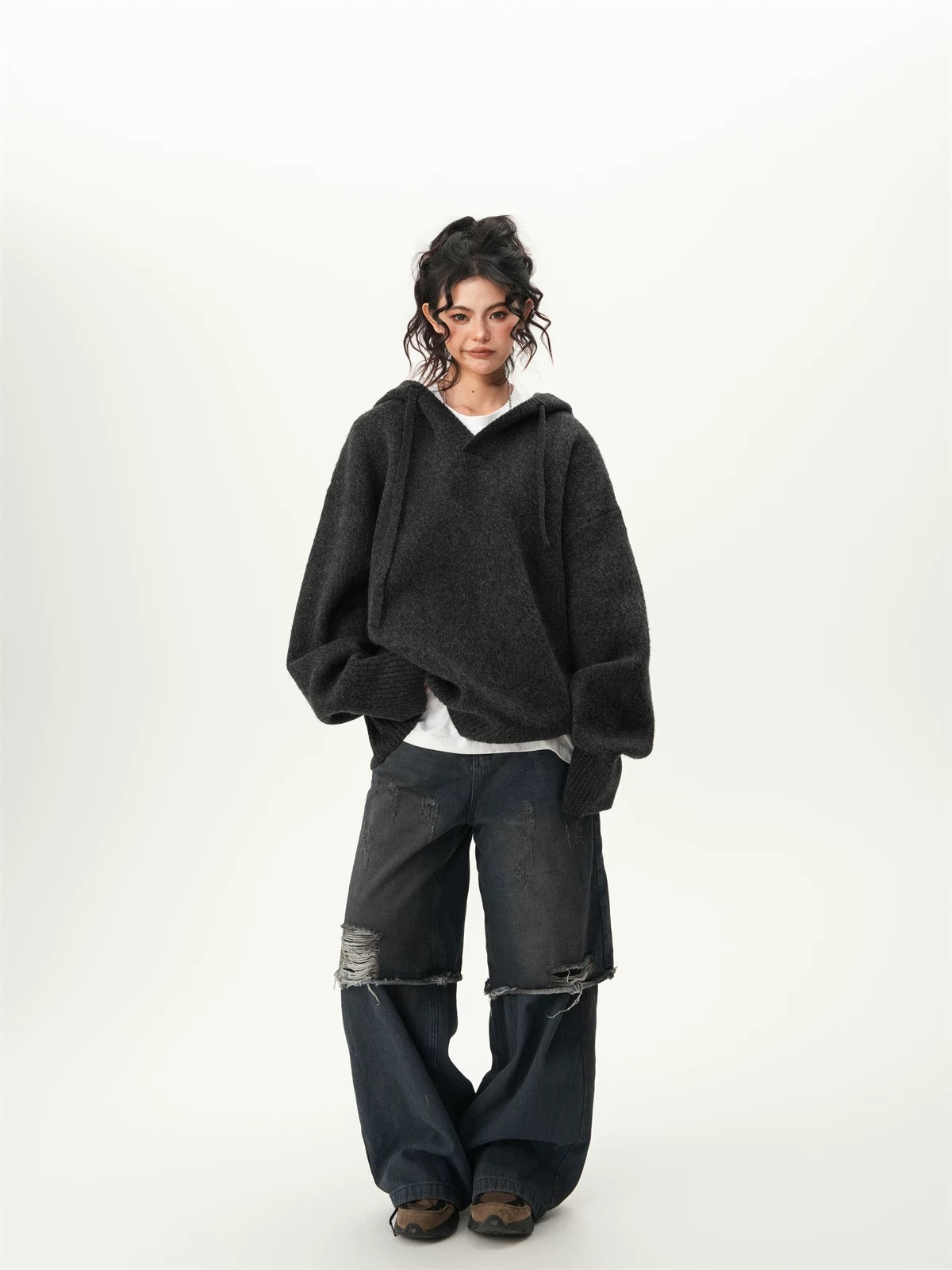 Glacier Grove Oversized Knit Hoodie