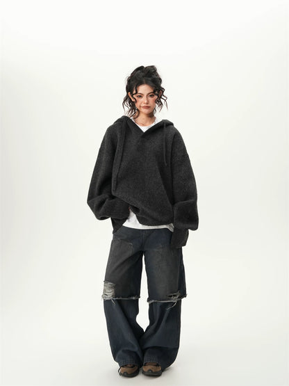 Glacier Grove Oversized Knit Hoodie
