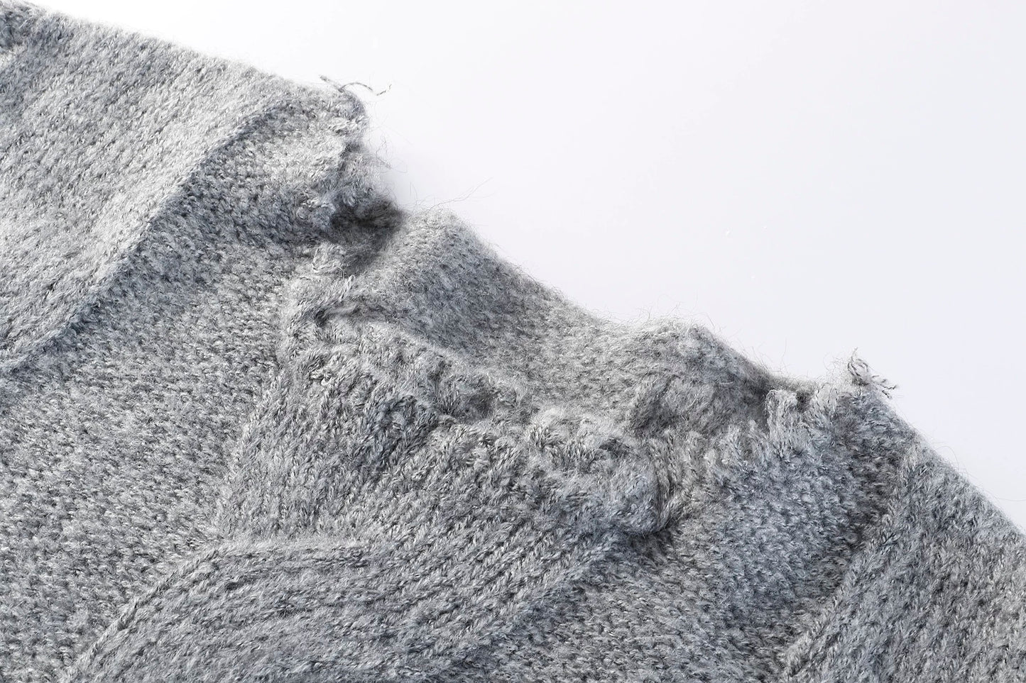 Ash Ember Frayed Knit Pullover