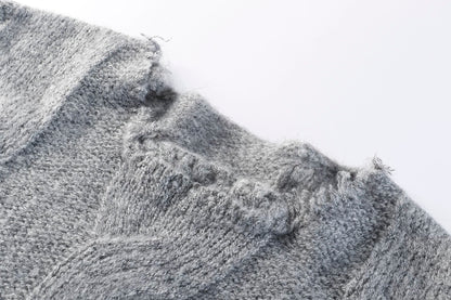 Ash Ember Frayed Knit Pullover
