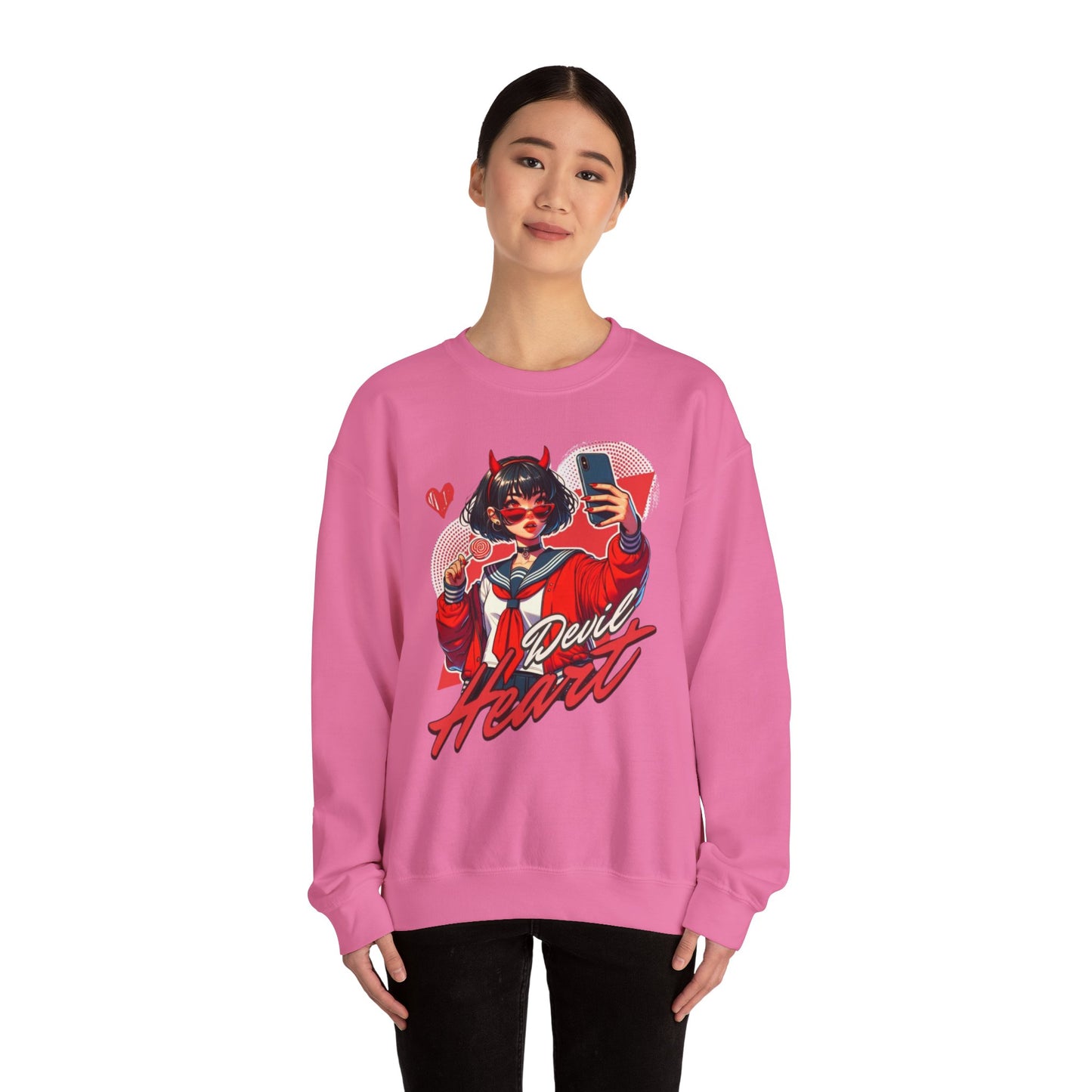 Devil Heart Women's Graphic Sweatshirt – Fun & Bold Casual Wear