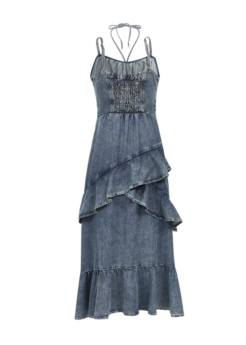 Stylish Summer Denim Maxi Dress