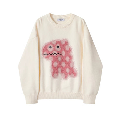 Trendy Graphic Round-Neck Sweater