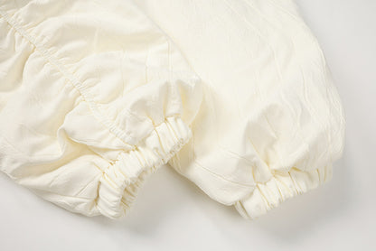 Textured Cropped Jacket with Drawstrings