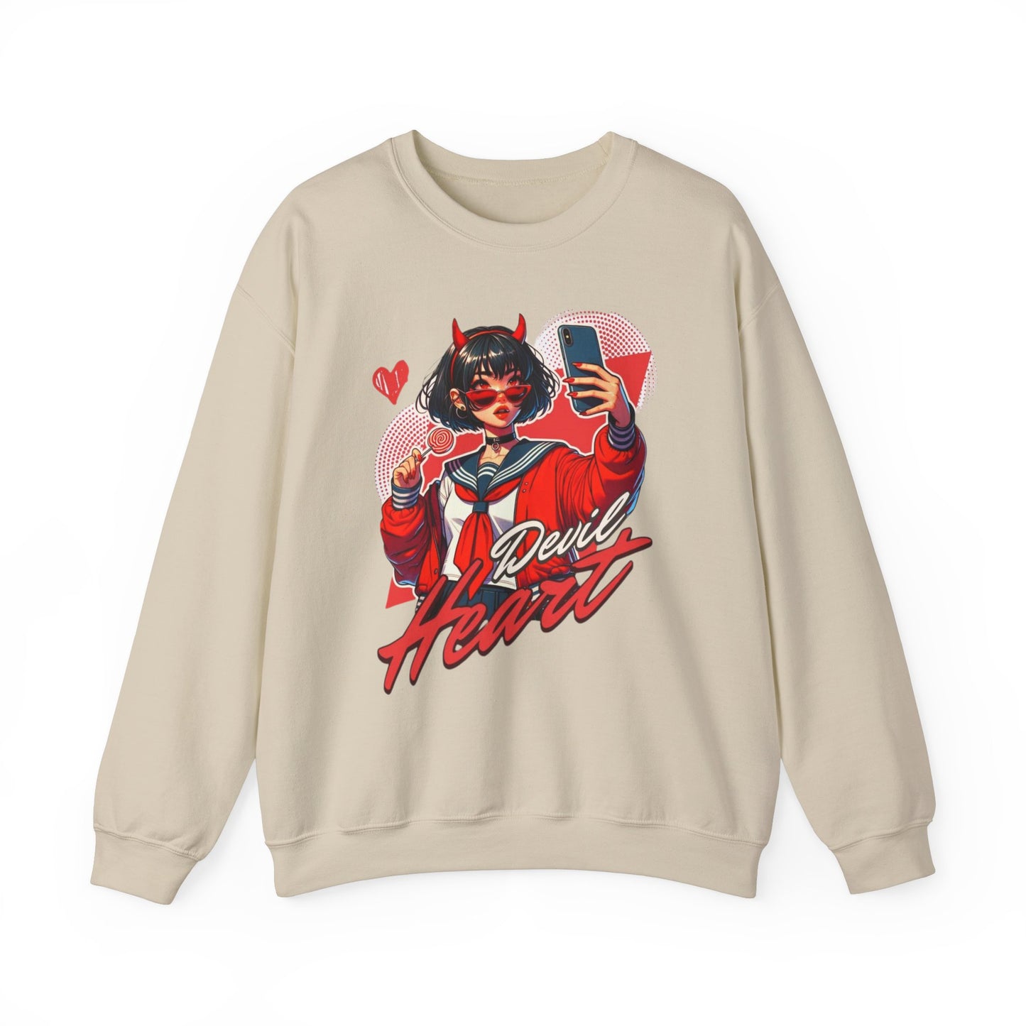 Devil Heart Women's Graphic Sweatshirt – Fun & Bold Casual Wear