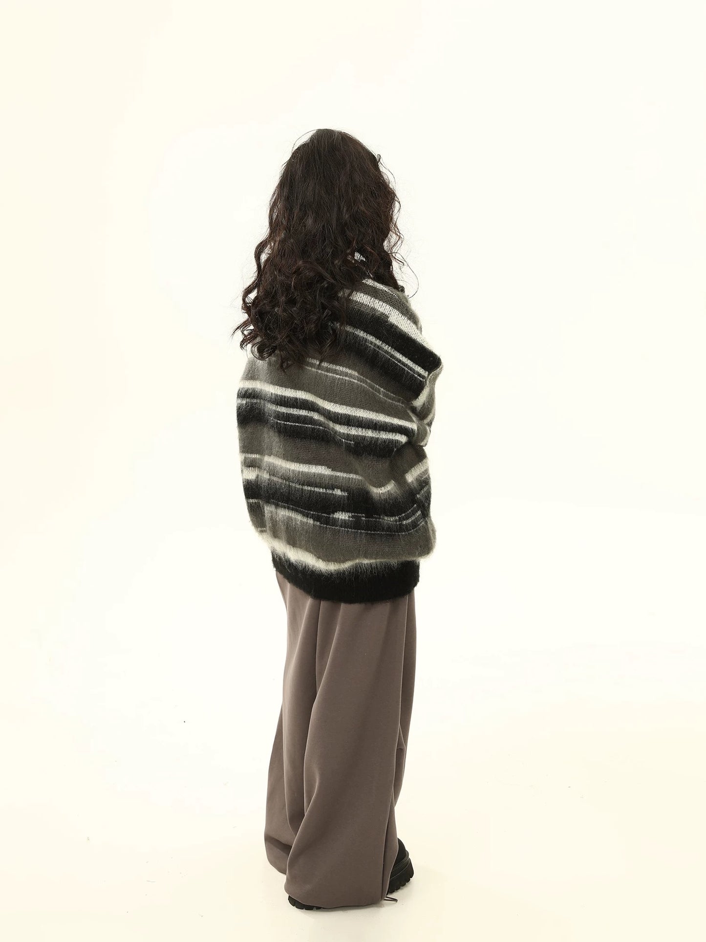 Cozy Striped Mohair Oversized Sweater
