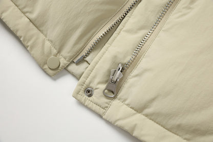 Cropped Puffer Jacket with Contrast Cuffs