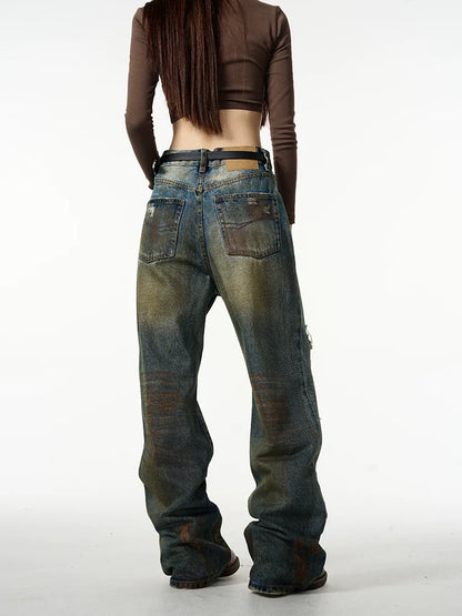 Retro Ripped Baggy Street Denim