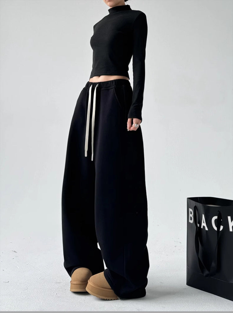 Women's High-Waisted Thickened Wide-Leg Velvet Sweatpants