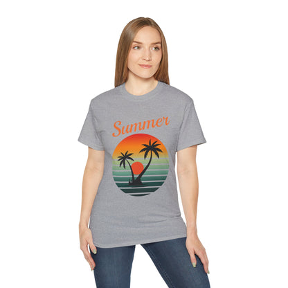 Summer Sunset Unisex Cotton T-Shirt