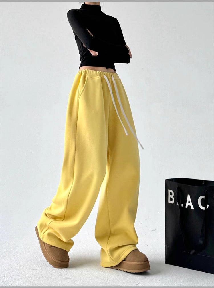 Women's High-Waisted Thickened Wide-Leg Velvet Sweatpants