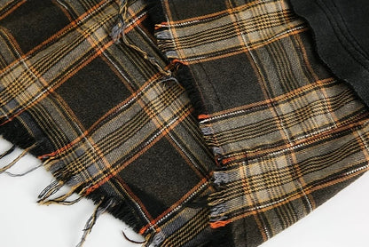 Grunge Plaid-Layered Sweatshirt