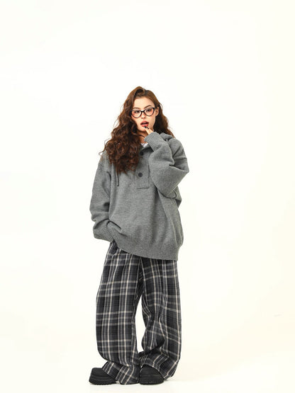 Cozy Oversized Knit Hoodie Pullover