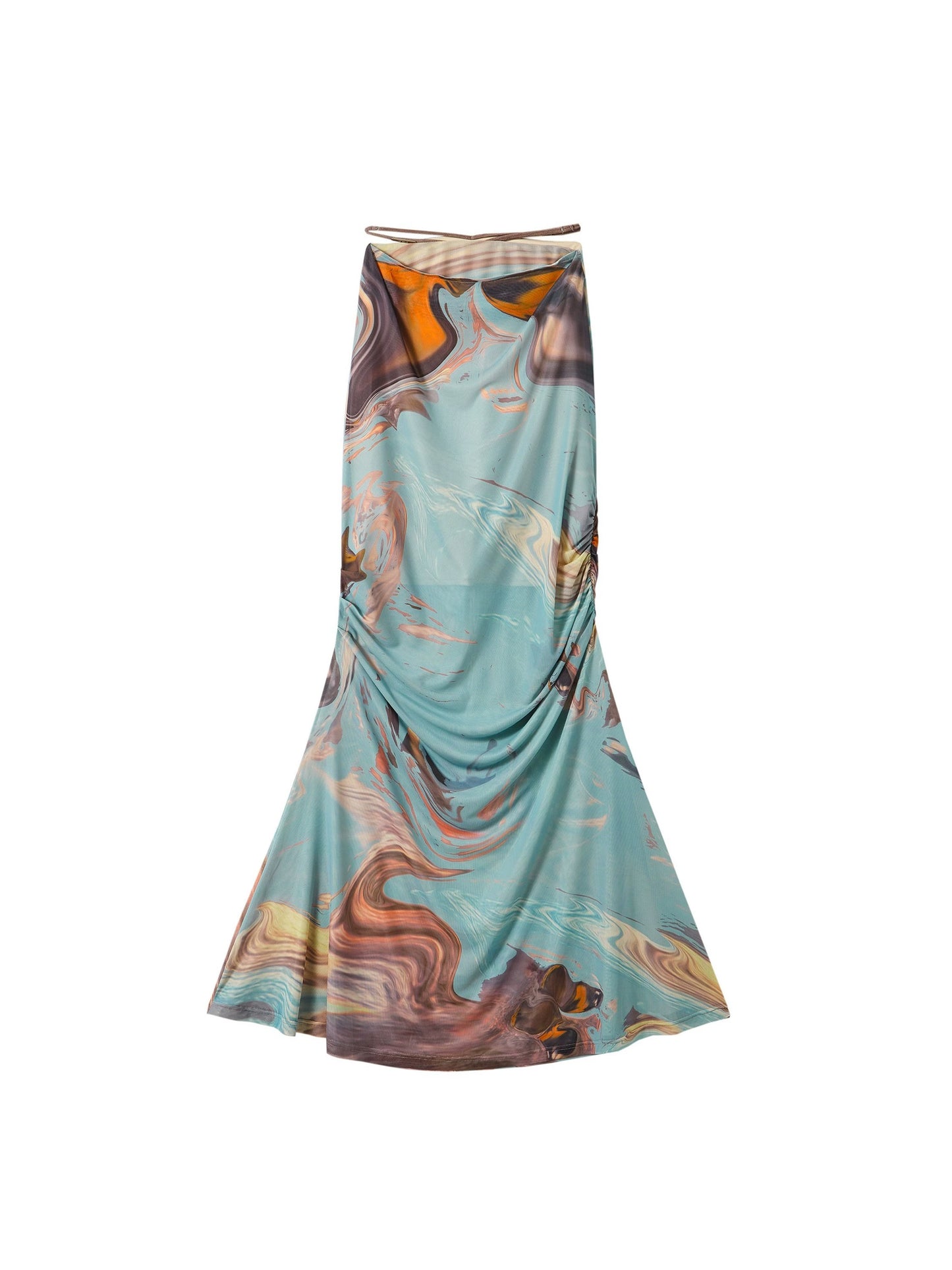 Abstract Marble Slip Top & Skirt
