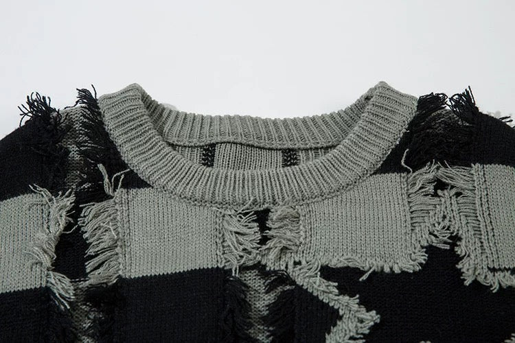 Grundge Stripe Knit Streetwear Sweater
