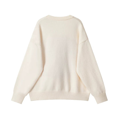 Trendy Graphic Round-Neck Sweater