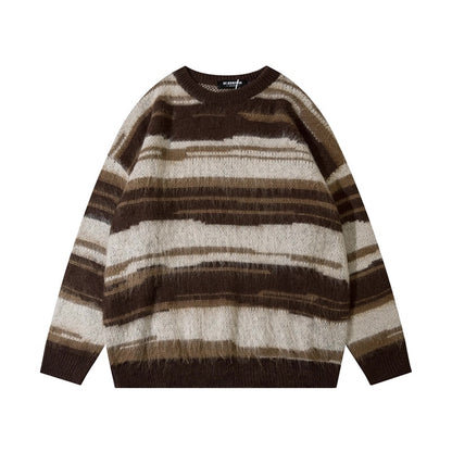 Cozy Striped Mohair Oversized Sweater