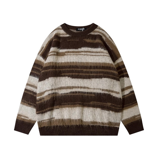 Cozy Striped Mohair Oversized Sweater