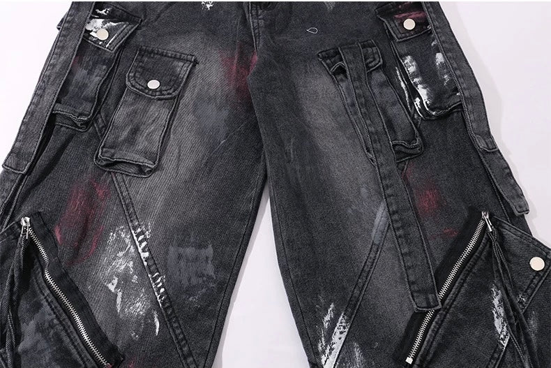 High-Street Graffiti Cargo Jeans