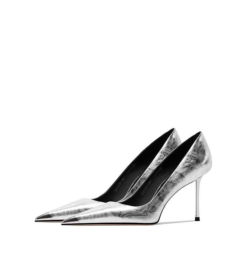 Radiant Edge Metallic Stiletto Heels