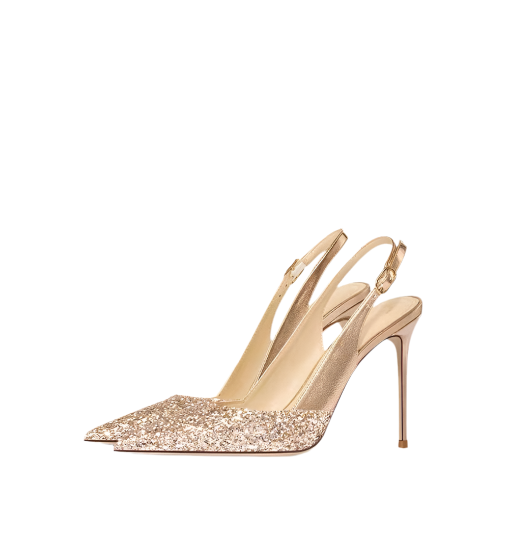 Dazzling Metallic Glitter Party Heels