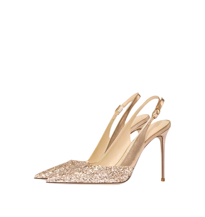 Dazzling Metallic Glitter Party Heels