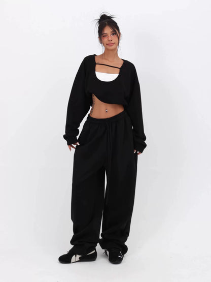 Women's High-Waist Street Style Trousers Comfortable and Trendy
