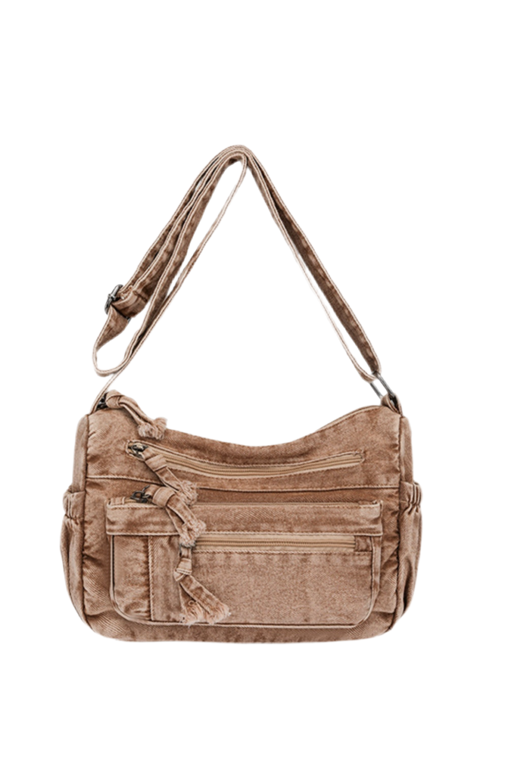 Adjustable Strap Denim Crossbody Bag