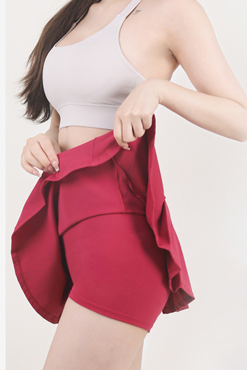 High-Waist Athletic Skirt with Built-In Shorts