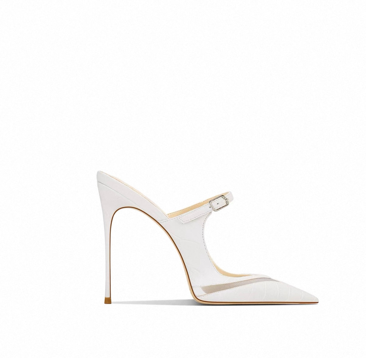 Luxe Croc-Effect Mule Stilettos