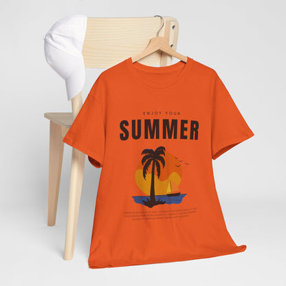 Classic Heavy Cotton Summer Graphic T-Shirt