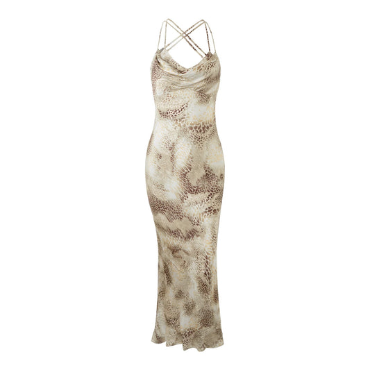 Chic Leopard Print Maxi Sundress