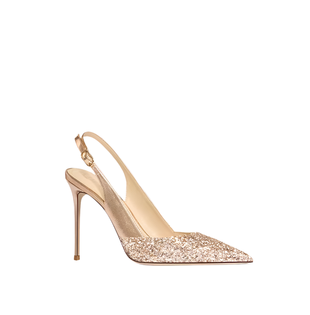 Dazzling Metallic Glitter Party Heels