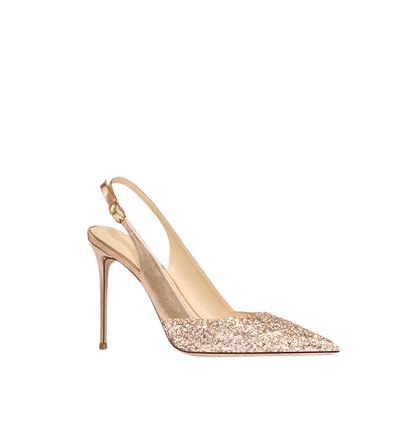 Dazzling Metallic Glitter Party Heels