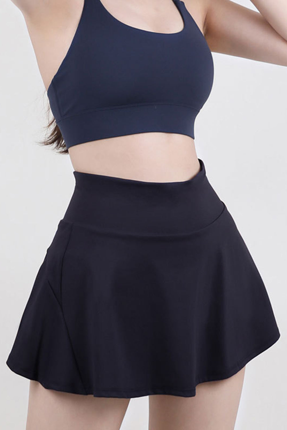 High-Waist Athletic Skirt with Built-In Shorts