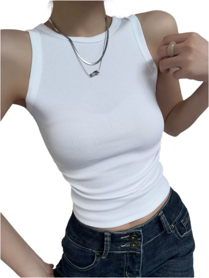 Classic Crew Neck Ribbed Tank