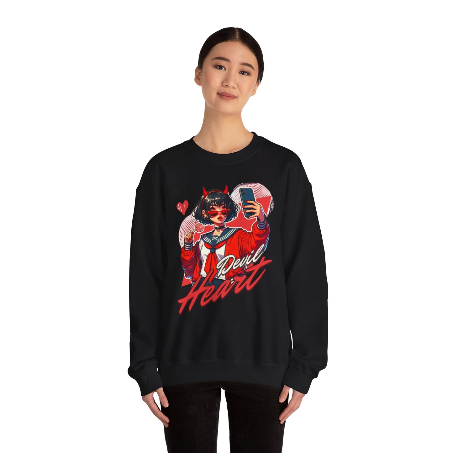 Devil Heart Women's Graphic Sweatshirt – Fun & Bold Casual Wear