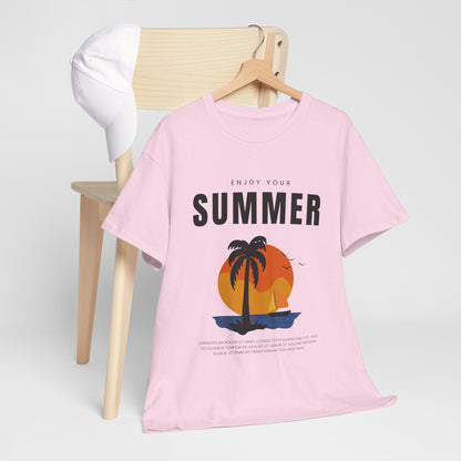 Classic Heavy Cotton Summer Graphic T-Shirt