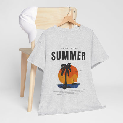 Classic Heavy Cotton Summer Graphic T-Shirt