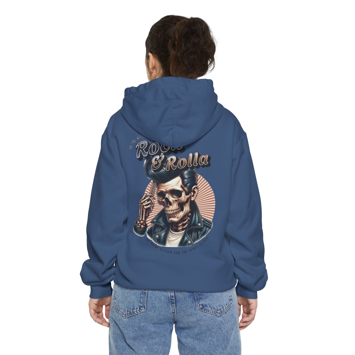 Vintage Rock & Roll Skull Hoodie – Edgy women Streetwear with Retro Skeleton Graphic