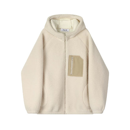 Hooded Fleece Jacket with Pocket